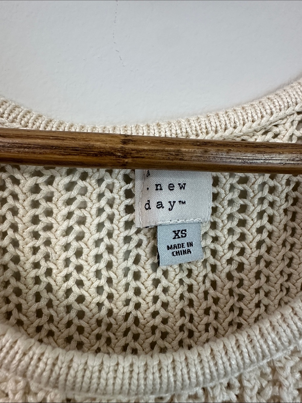 Women's Cream Open-Knit Tank Top - A New Day - Picture 2 of 3